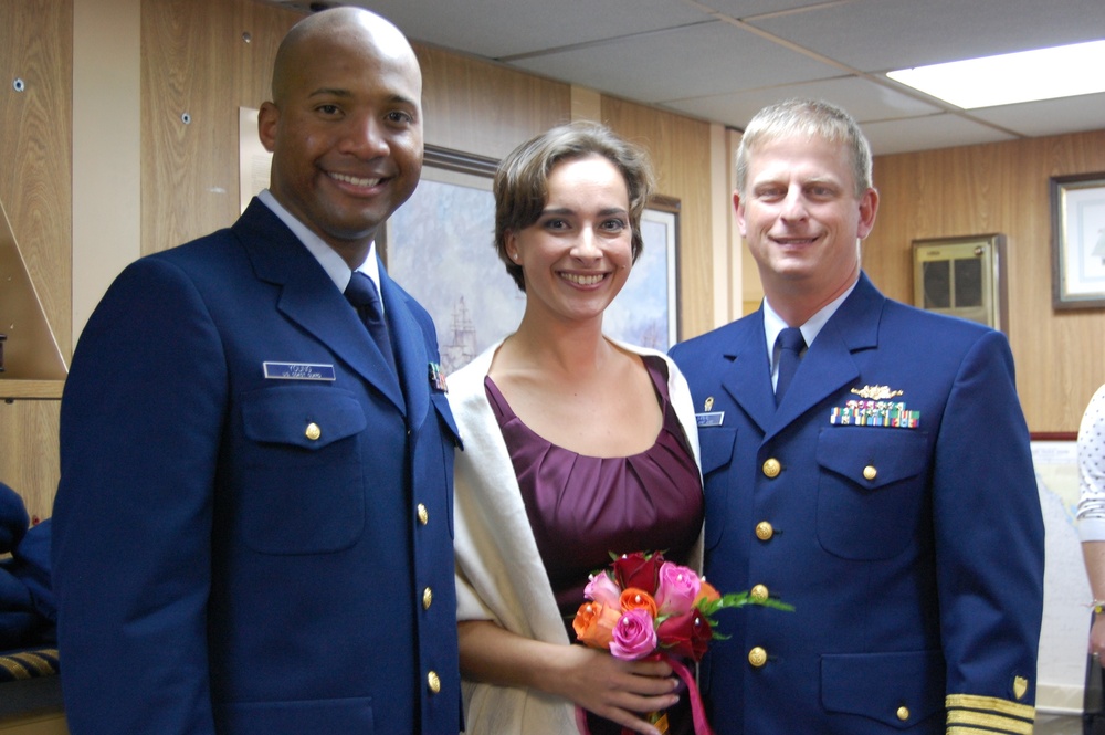 CGC Chase CO Marries aboard cutter