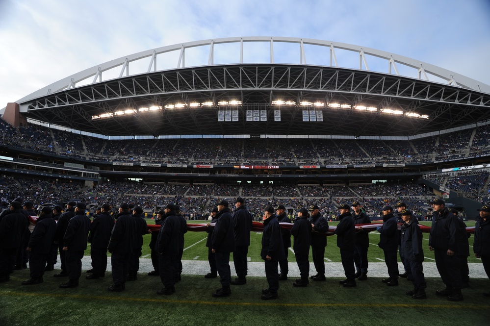 National ensign at Seahawks game