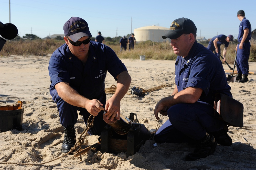 Chicamacomico Life-Saving Station Breeches Buoy Drill
