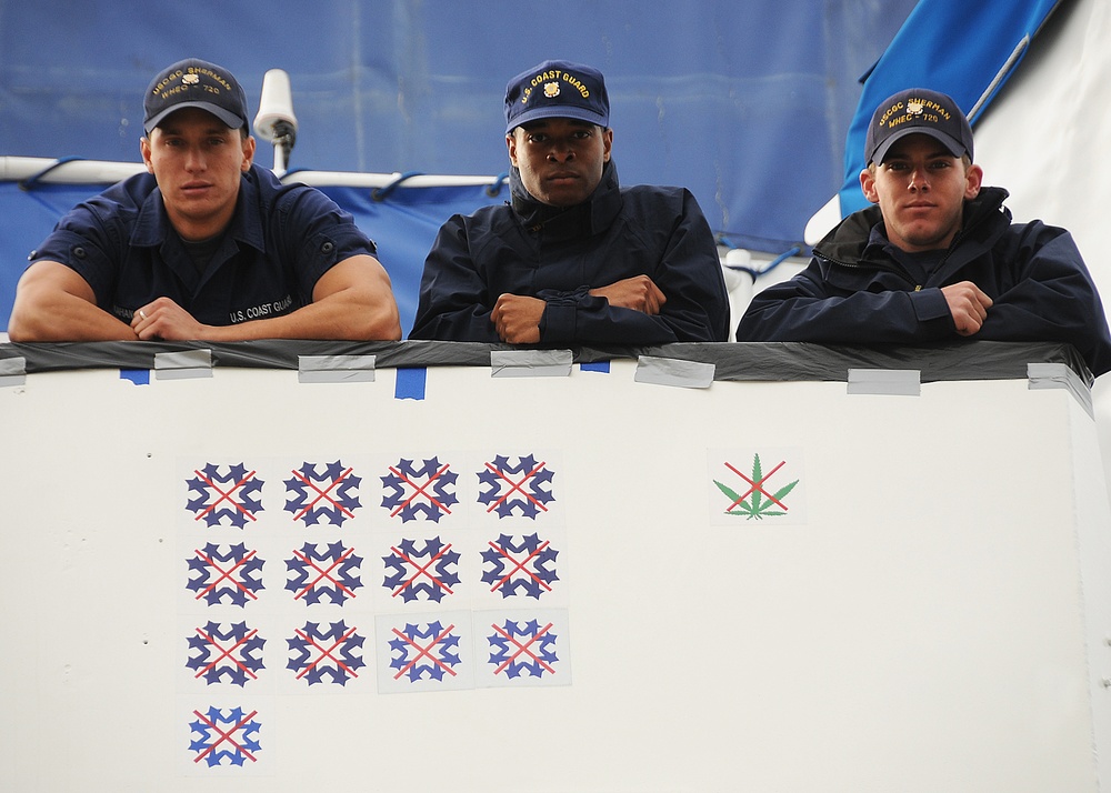 CGC Sherman drug bust display