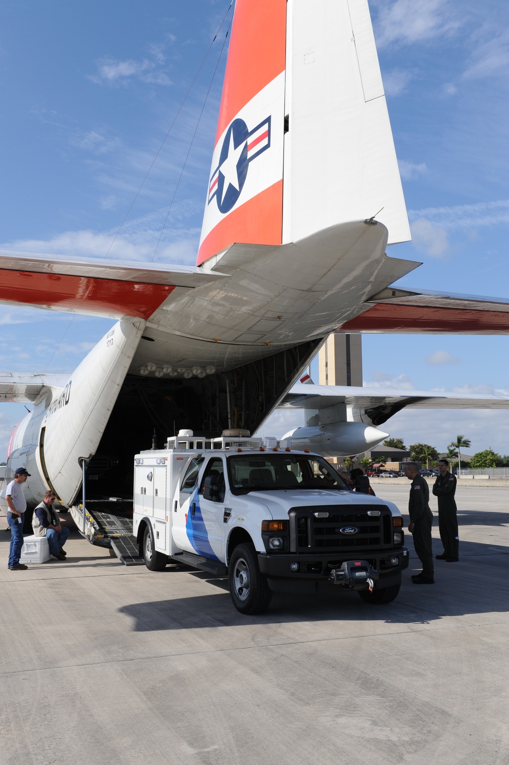 Coast Guard transports FEMA communications trucks to Haiti