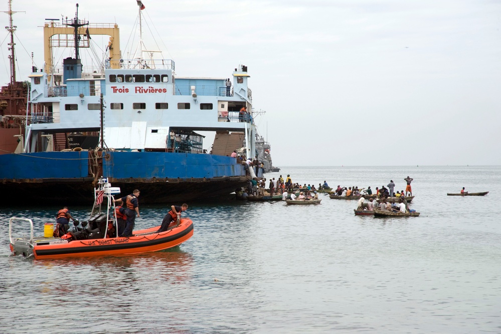 Coast Guard patrols Port-Au-Prince harbor