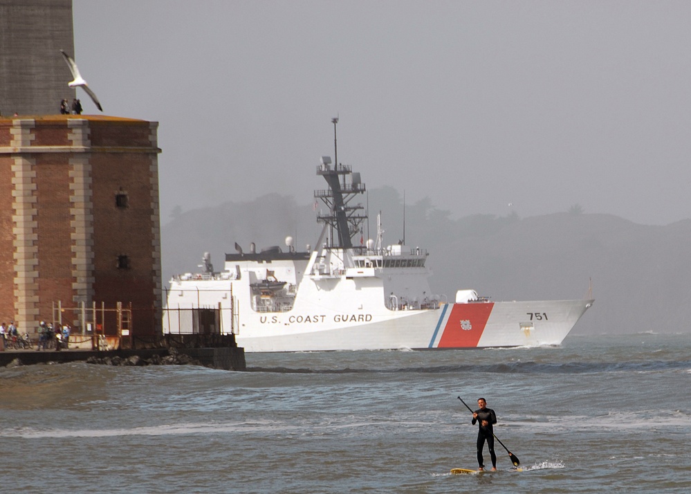 Waesche transits through San Francisco Bay
