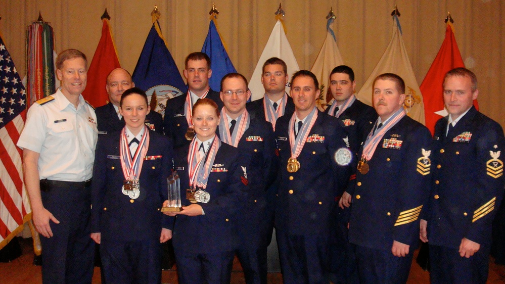 Team Coast Guard displays medals at cooking competition