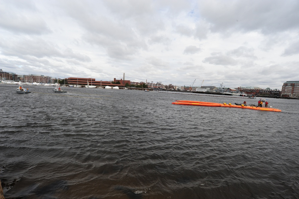 Crews simulate oil spill in Boston Harbor during SONS exercise