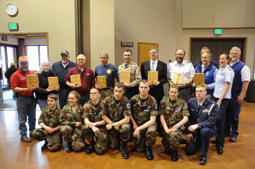 Coast Guard Capt. Melissa Bert, Sector Juneau commander presents eight organizations with USCG Partner In Sea