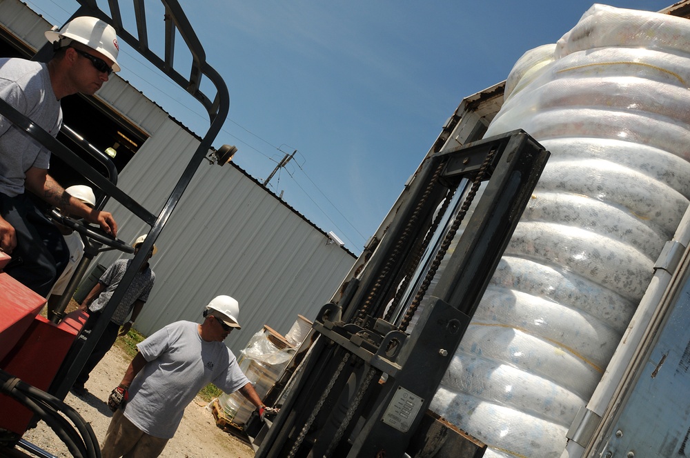 Pollution control staging area