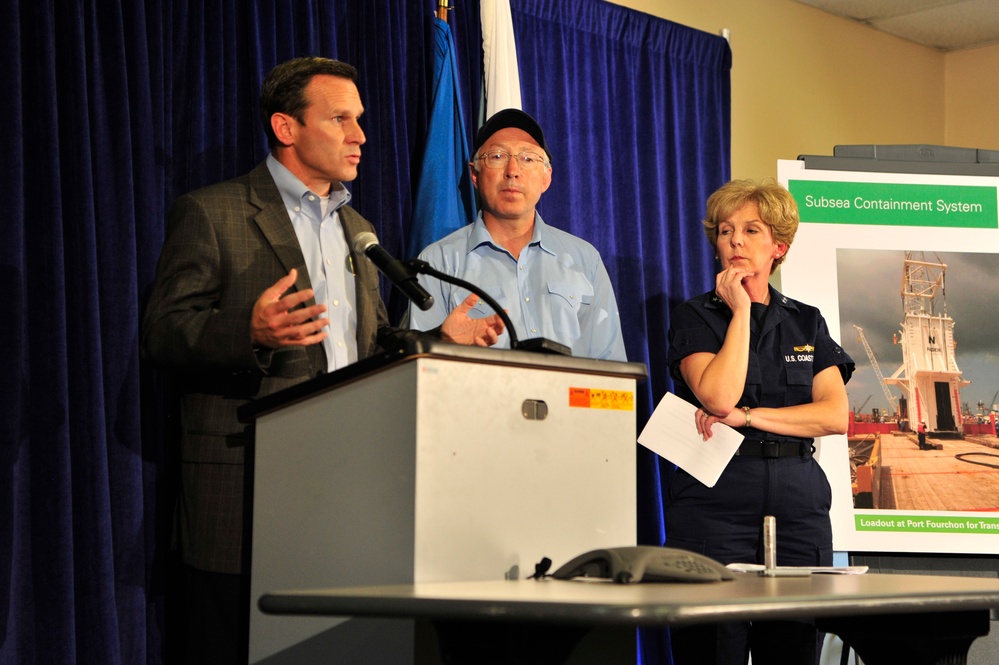 BP Chief Operating Officer speaks to press