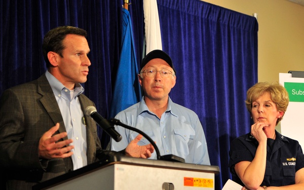 BP Chief Operating Officer speaks to press