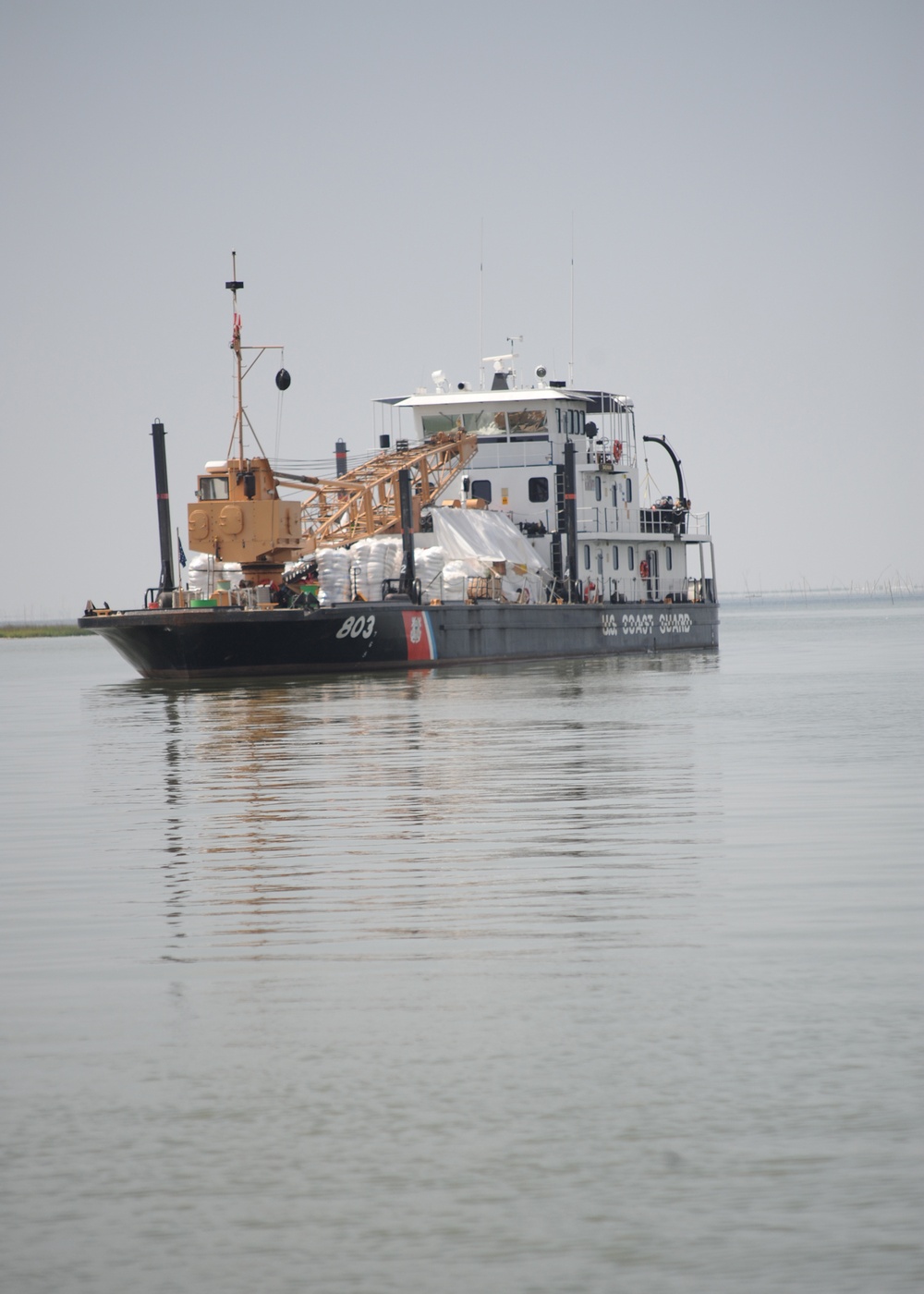 Coast Guard Cutter Saginaw boom deployment forward staging platform