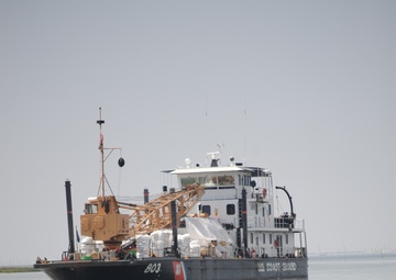 Coast Guard Cutter Saginaw boom deployment forward staging platform