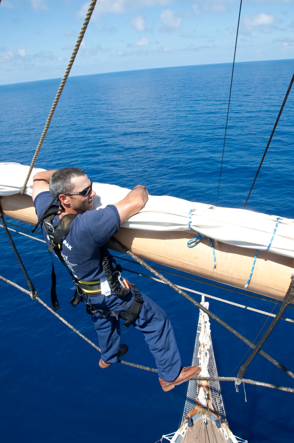 Mast inspection aboard Cutter Eagle