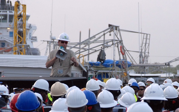 BP rep addresses crowd
