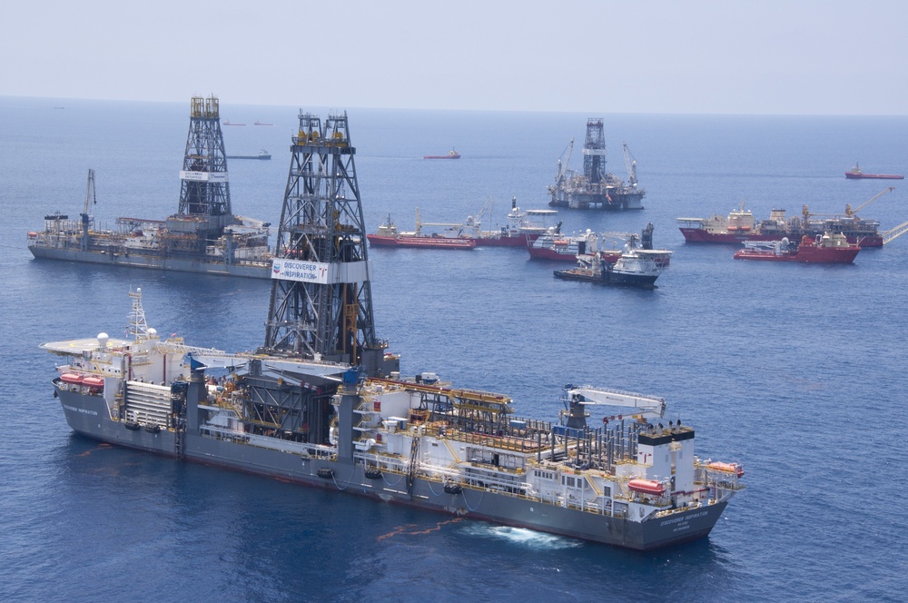 Discoverer Inspiration, a new drill ship, assists in Gulf oil recovery