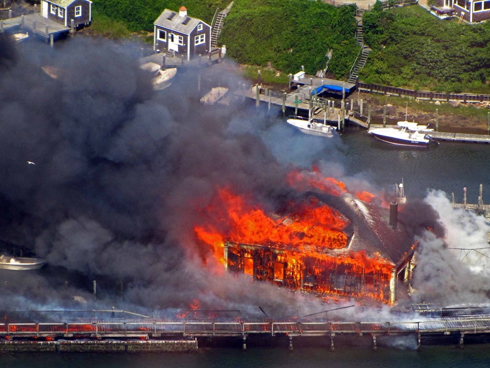 Boat House Fire in Menemsha, Mass.  100712-G-XXXX-001