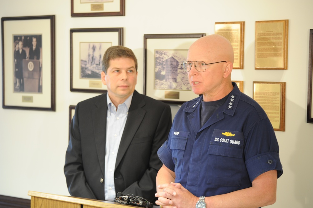 Coast Guard Commandant Robert Papp Jr. and Alaska Senator Mark Begich discuss the Coast Guard Arctic operatio