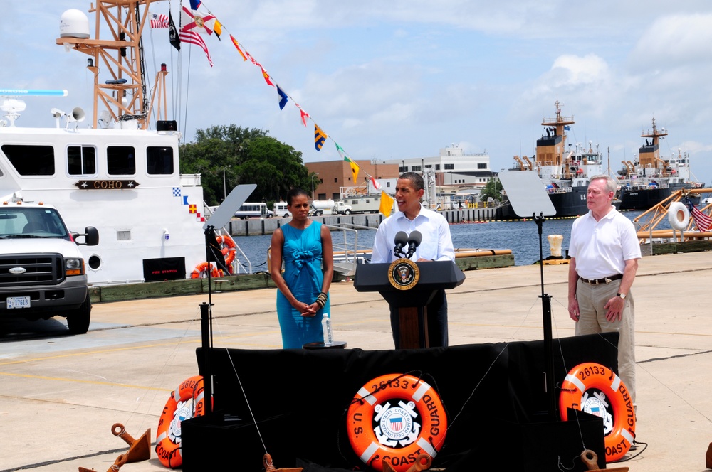President Obama visits Station Panama City