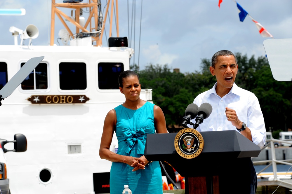 President Obama visits Panama City Coast Guard