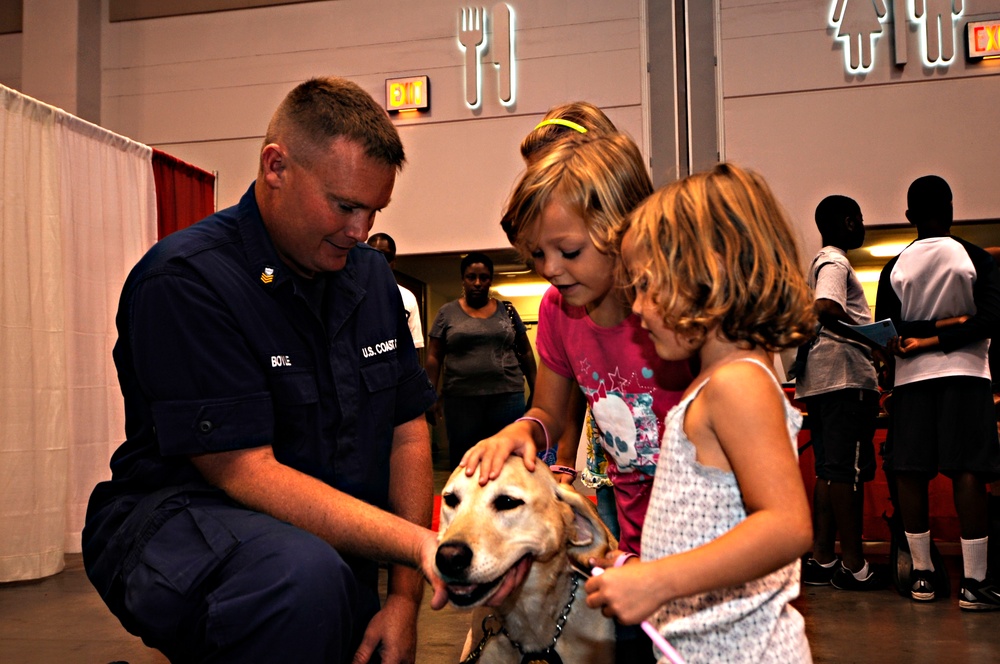 Dog Handler with Children