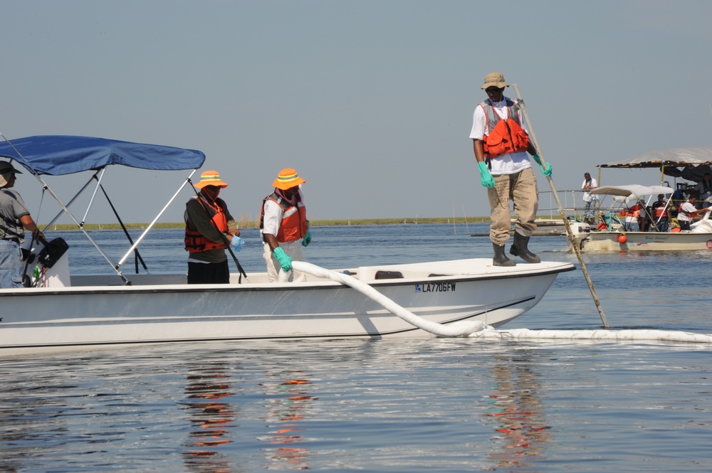 Boom Deployment in Bay Jimmy