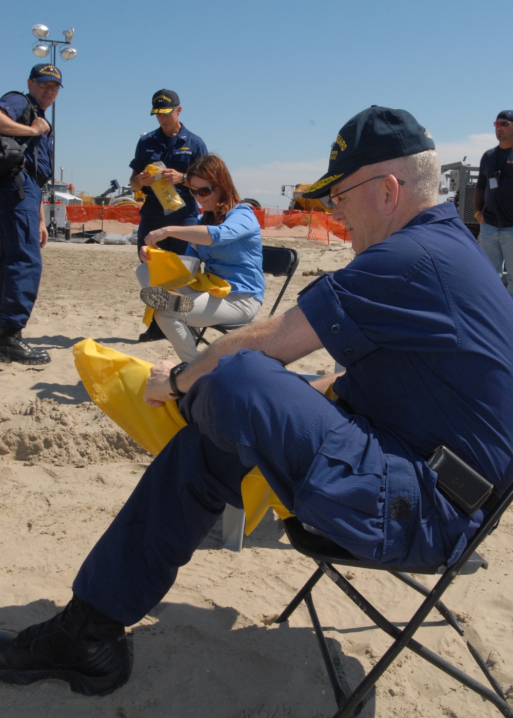 Rear Adm. Nash on Grand Isle Beach