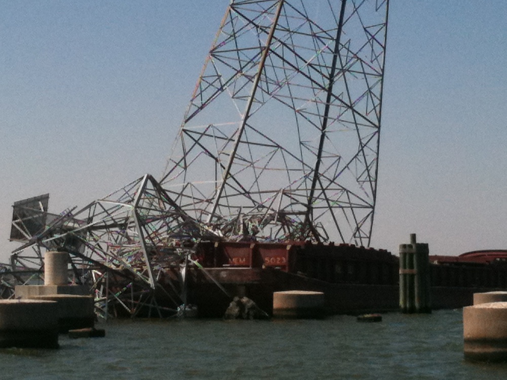 Houston Ship Channel downed power line