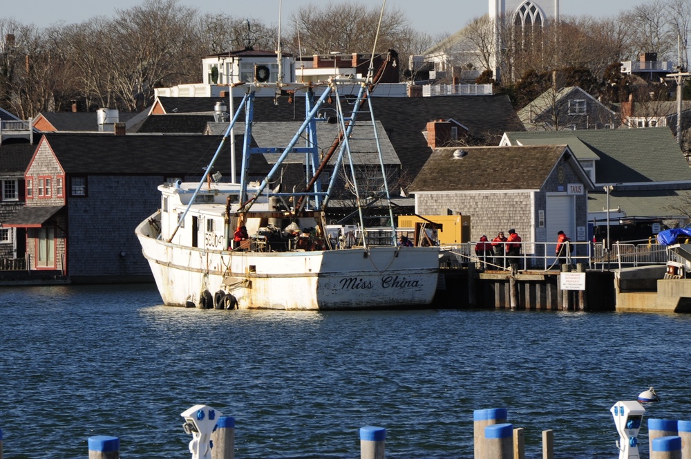 The Miss China moored at the pier in Nantucket