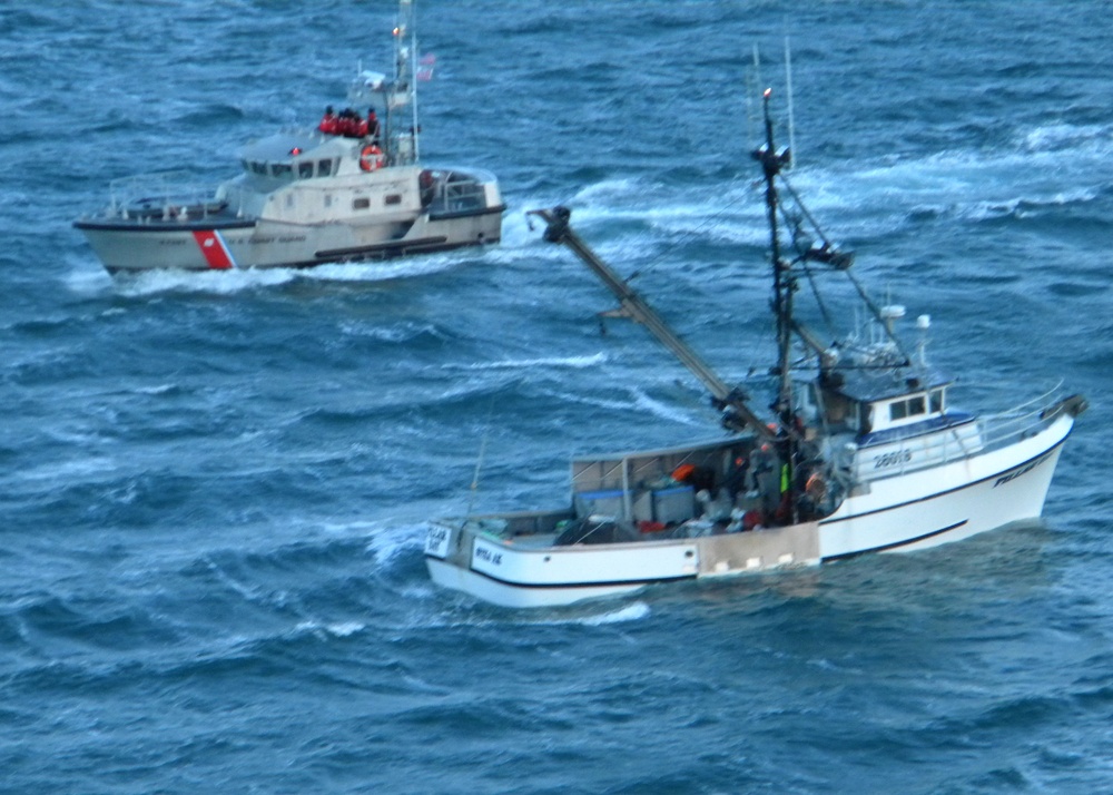 Fishing Vessel taking on water in Taku Inlet