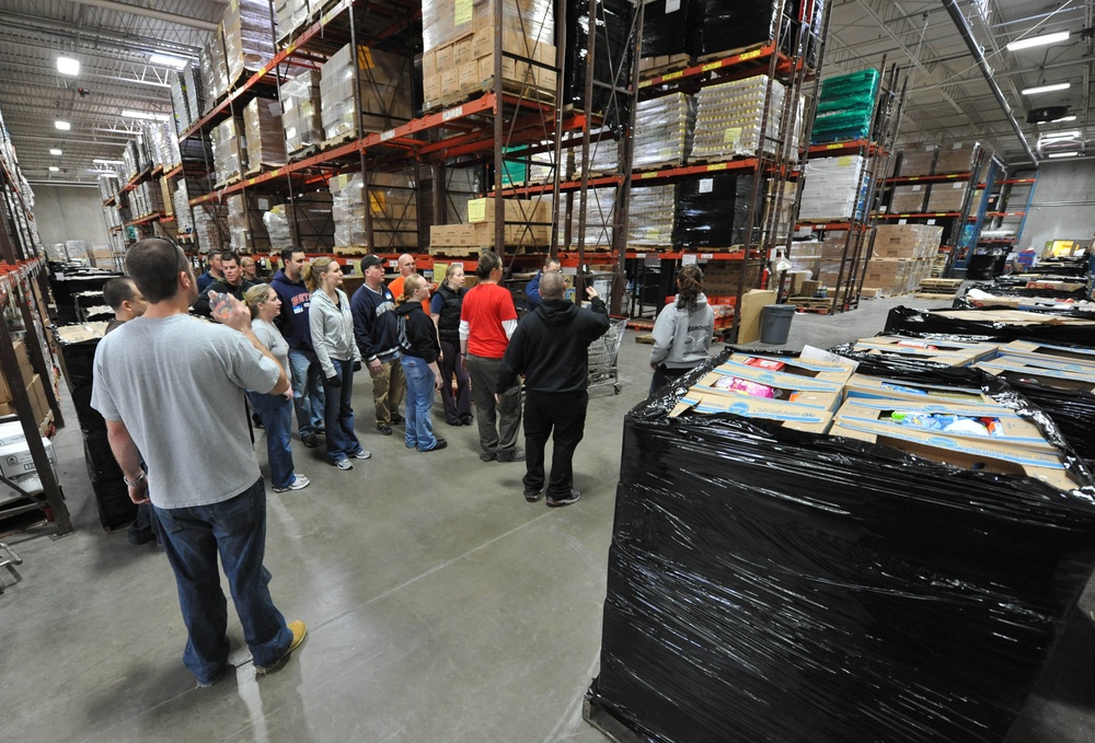 Volunteers assist food bank