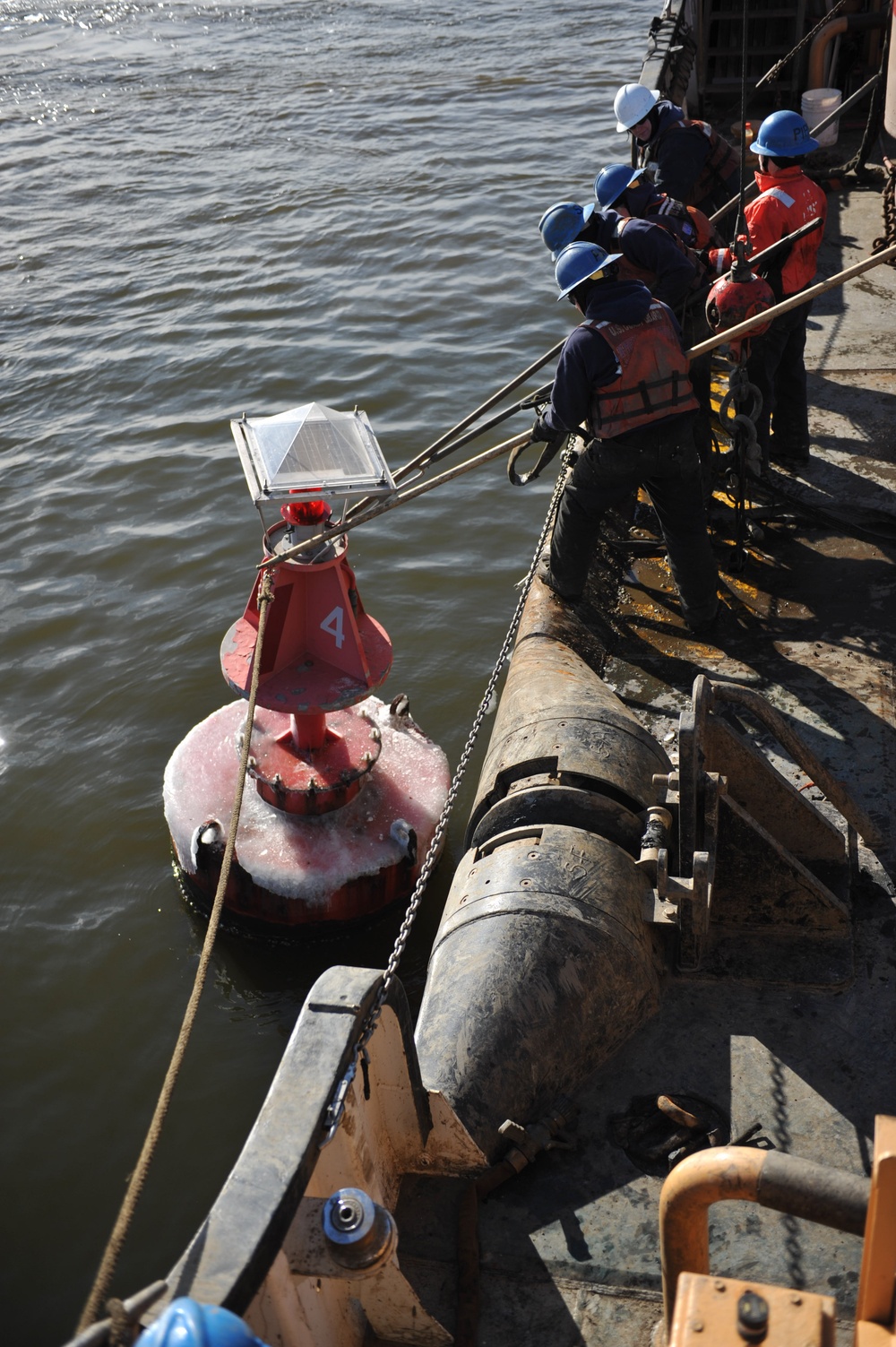 Coast Guard Cutter Rankin tends buoys