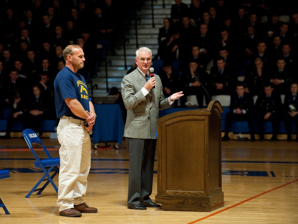 Speaking with Coast Guard Academy cadets