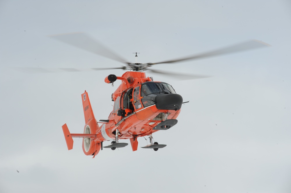 Air Station Kodiak H65 trains with ski sleds A