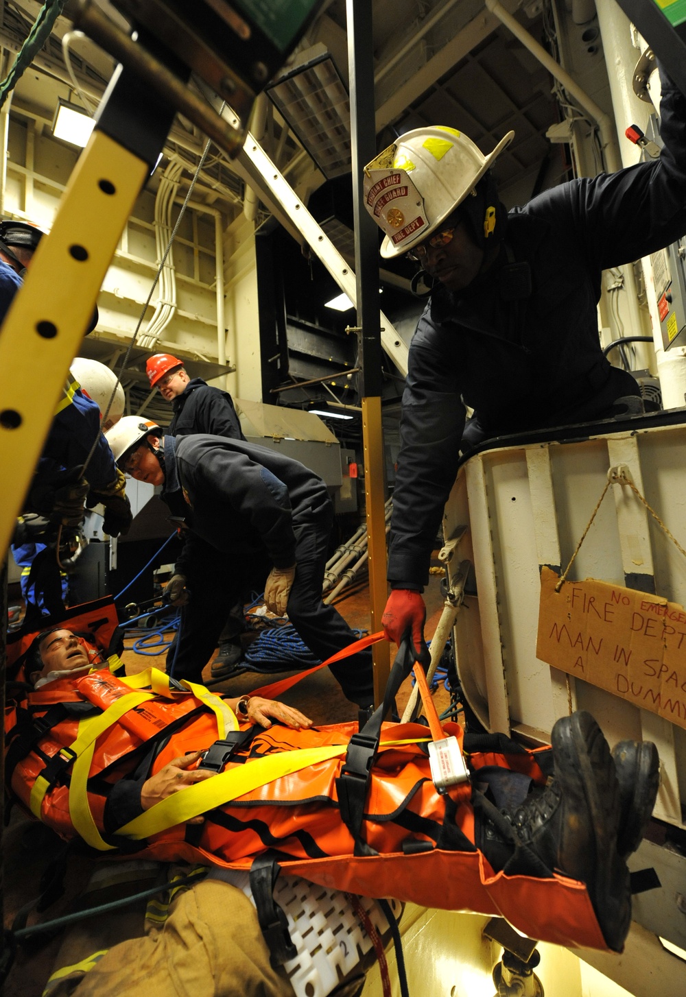 Confined space rescue drill