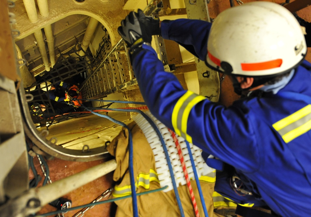 Confined space rescue drill