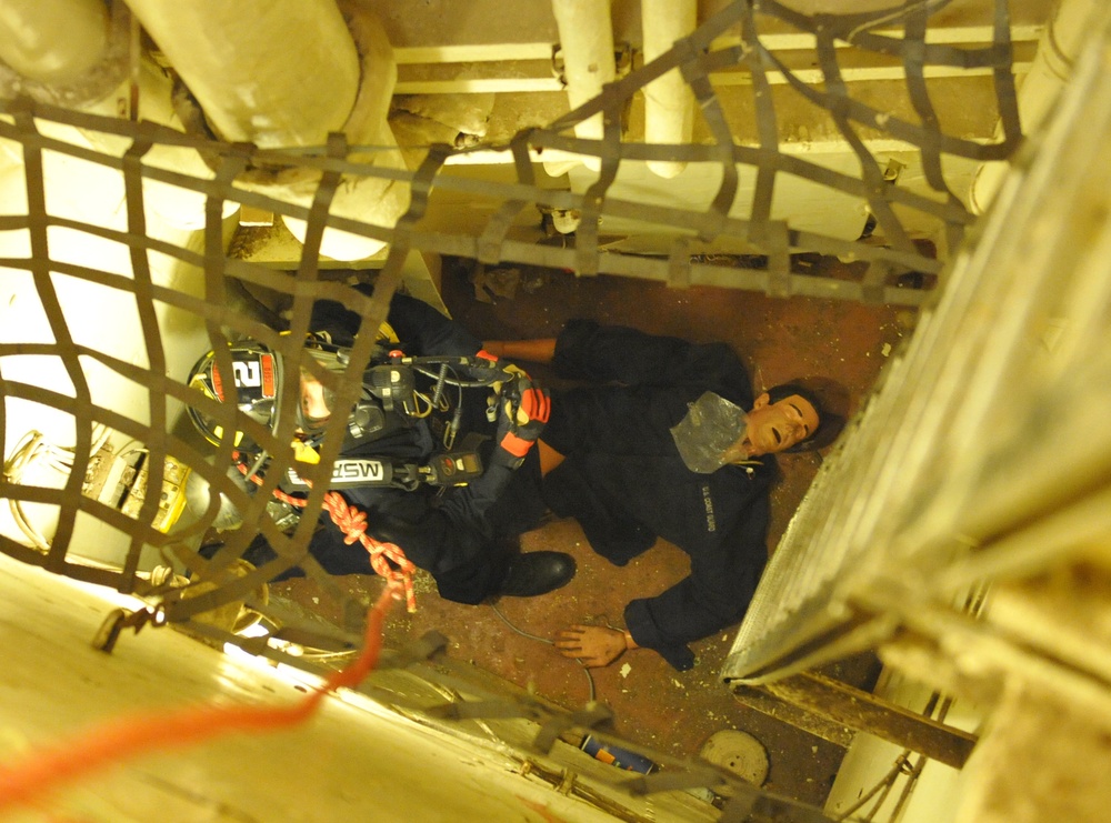 Confined space rescue drill