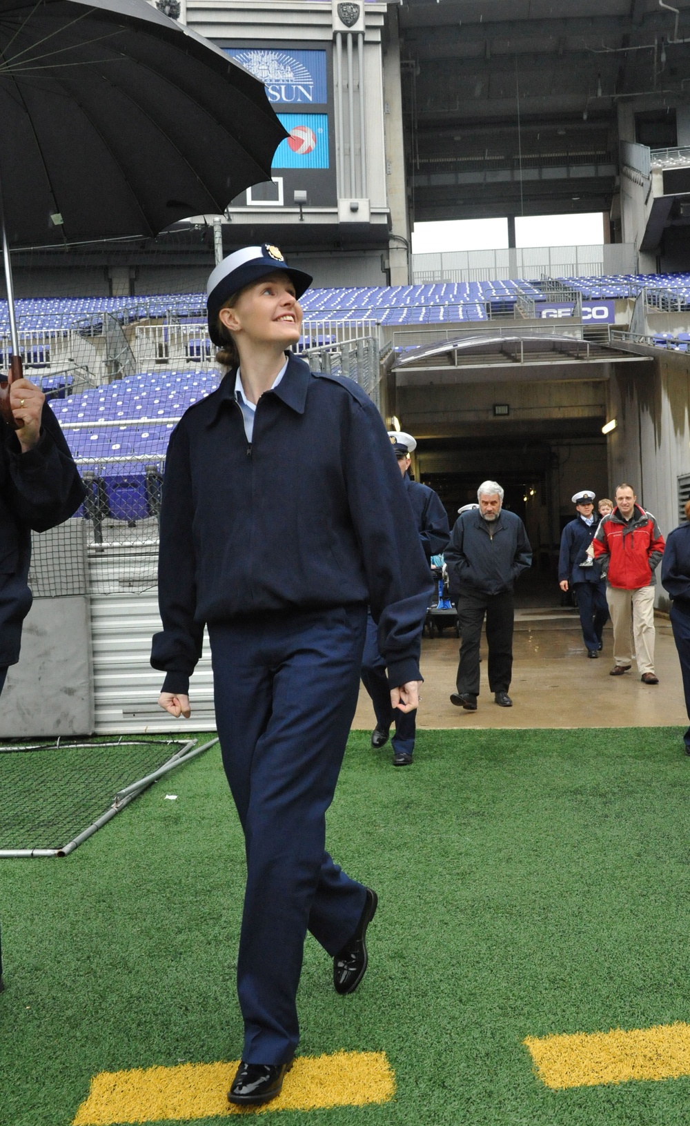 Reenlistment ceremony at  Ravens stadium