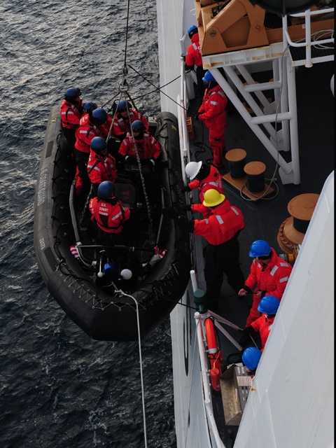 CGC Bertholf crew conducts boarding in Bering Sea