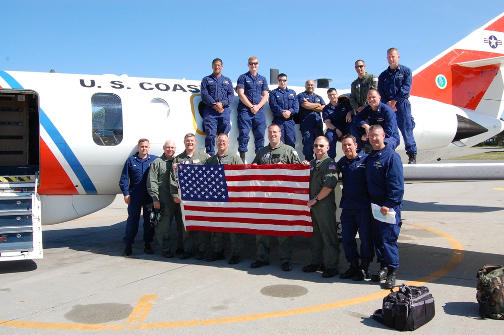 Final flight for US Coast Guard Air Station Cape Cod Falcon jet