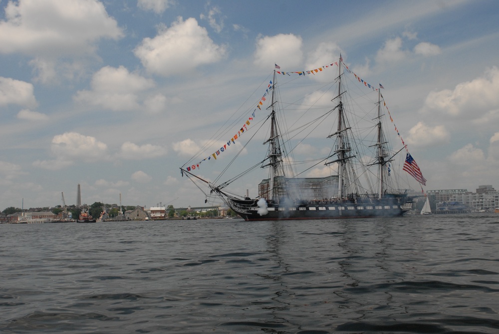 USS Constitution turn around in Boston