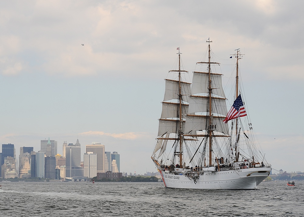 Coast Guard Cutter Eagle arrives in New York on Coast Guard Day