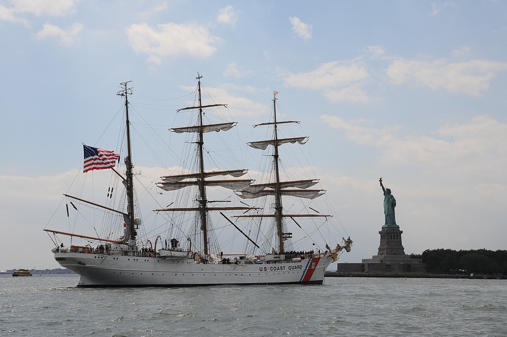 Coast Guard Cutter Eagle arrives in New York on Coast Guard Day