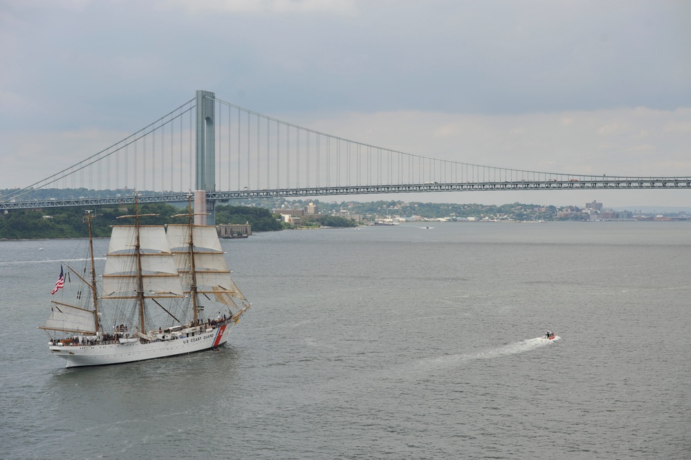 Coast Guard Cutter Eagle arrives in New York on Coast Guard Day