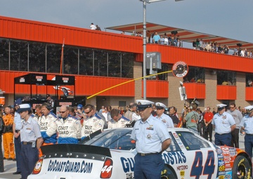 Coast Guard NASCAR team at Stater Bros. 300 race