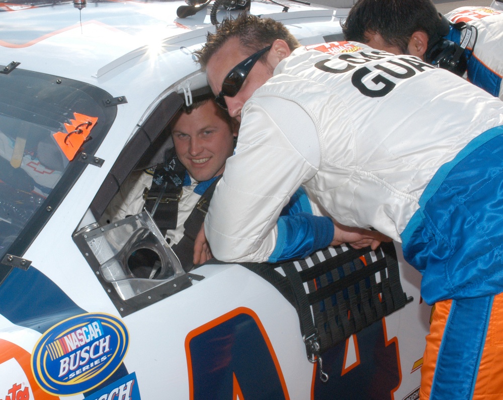 Coast Guard NASCAR team at Stater Bros. 300 race