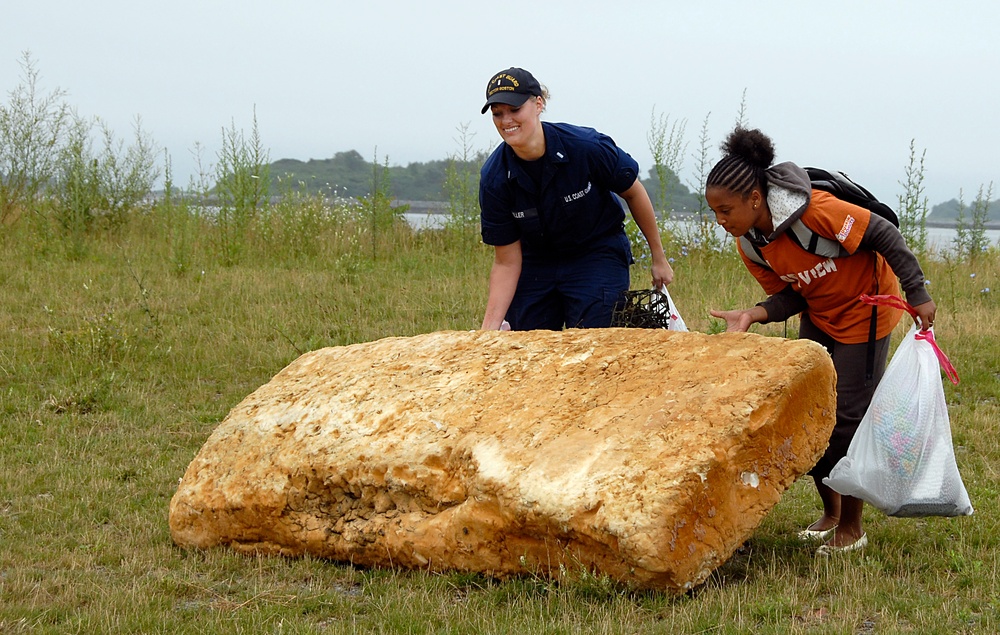 Coast Guard cleans up beach with Camp Harbor View