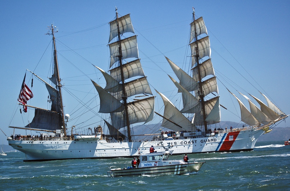 USCG Barque Eagle and USCG Auxiliary Vessel Silver Charm