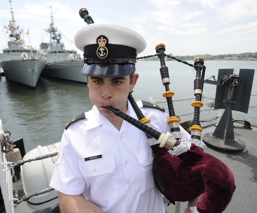 Canadian navy bagpiper