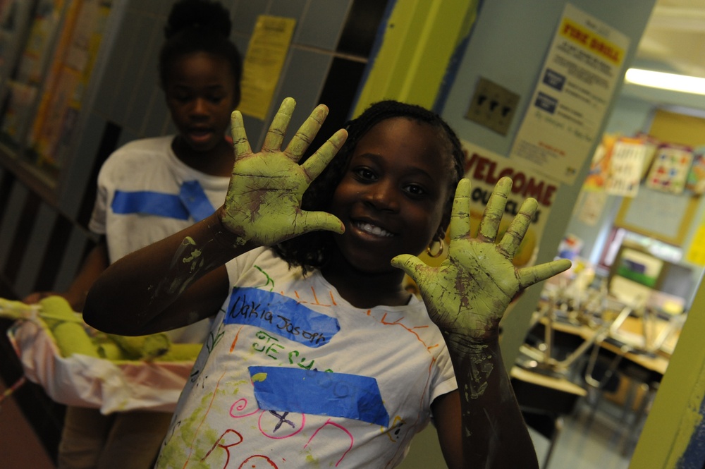 Coast Guard helps paint elementary school during Fleet Week 2010