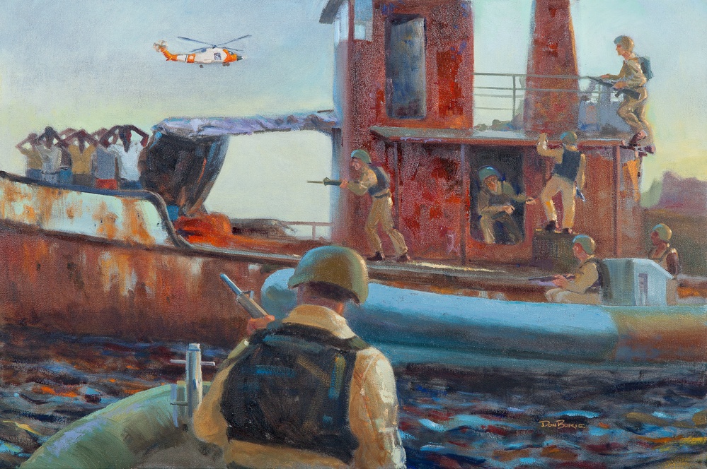 US Coast Guard Art Program 2010 Collection, Ob ID # 201002, &quot;Somali Shakedown,&quot; Don Borie (2 of 41)