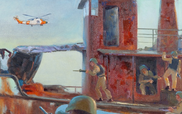 US Coast Guard Art Program 2010 Collection, Ob ID # 201002, "Somali Shakedown," Don Borie (2 of 41)